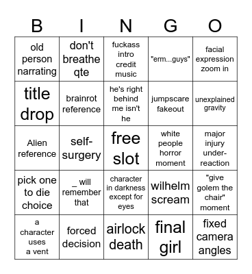 dark pictures anthology: 8020 Bingo Card