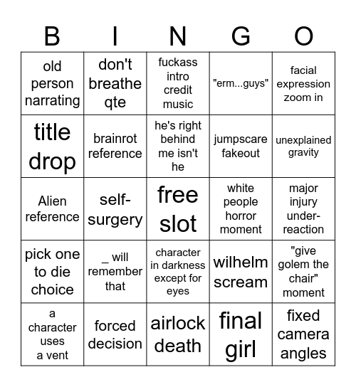 dark pictures anthology: 8020 Bingo Card