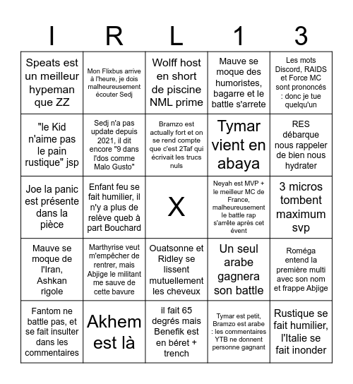 das qwayzee Bingo Card