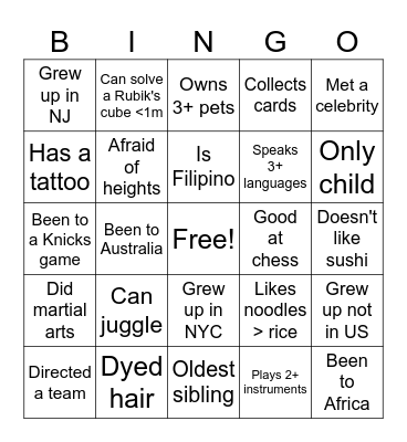 PDM8 Field Day Bingo Card