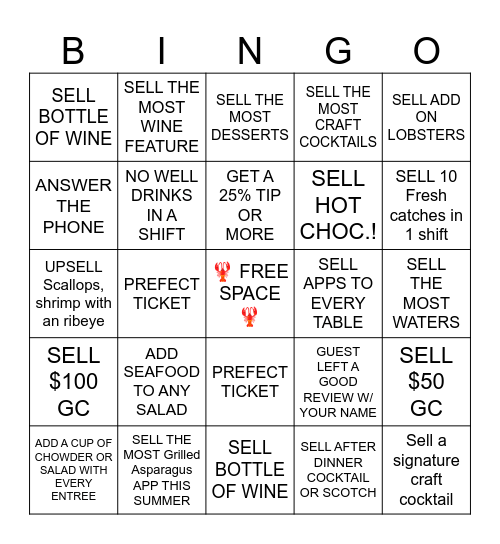 SERVER BINGO Card