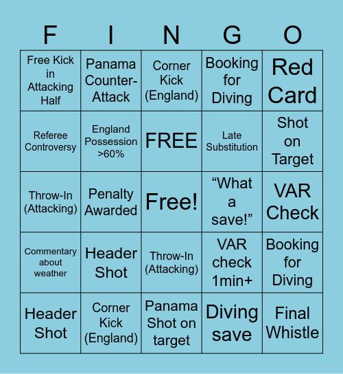 Football bingo Card