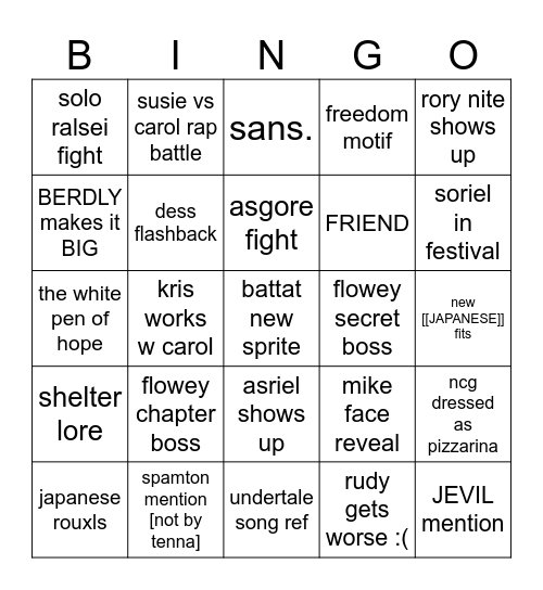 deltaslop Bingo Card