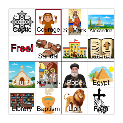 St. Mark Bingo Card