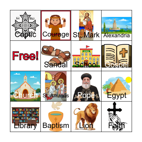 St. Mark Bingo Card