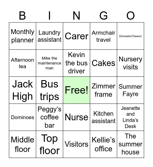 Preston House Bingo Card