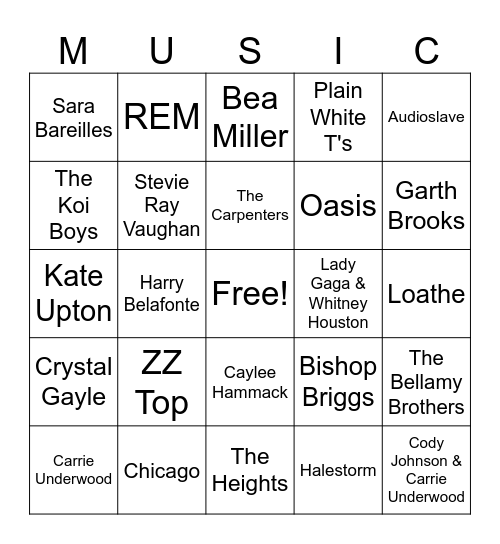 Music_06272026 Bingo Card