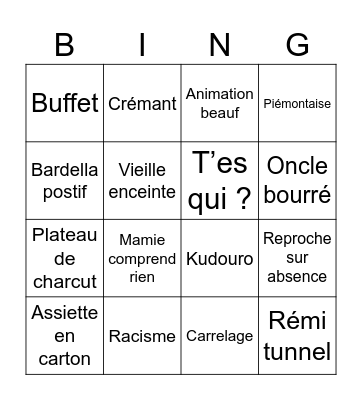B PARTY Bingo Card