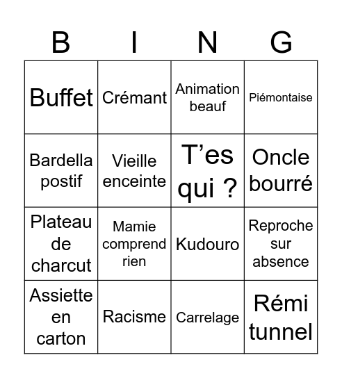 B PARTY Bingo Card
