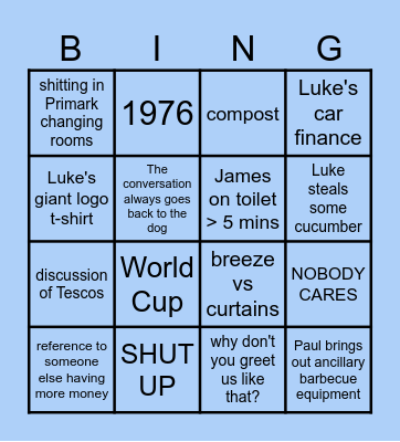 Mills Barbecue BINGO Card