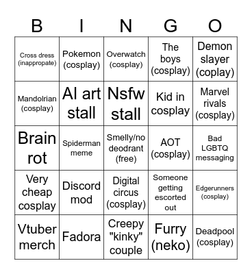 SUPER NOVA Bingo Card