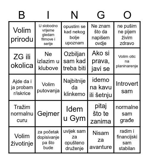 r/RedditIskrice muški oglas BINGO Card