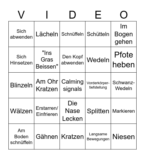Signale Bingo Card