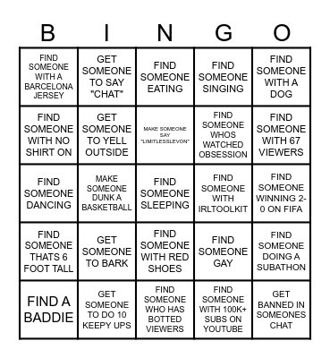 TWITCH Bingo Card