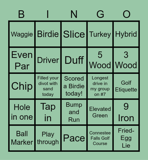 Golf Son Servera Bingo Card