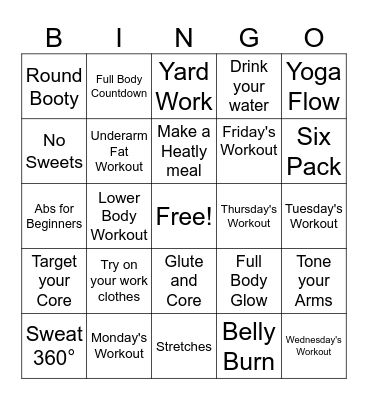 August Bingo Card