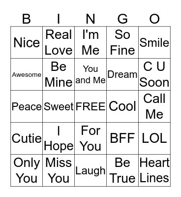 Valentine's Day BINGO Card