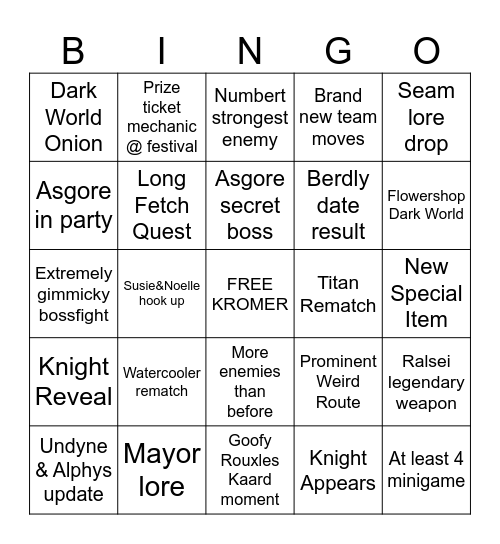 DRCH5 Bingo Card