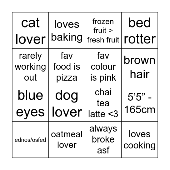 vera’s bingo !! Bingo Card