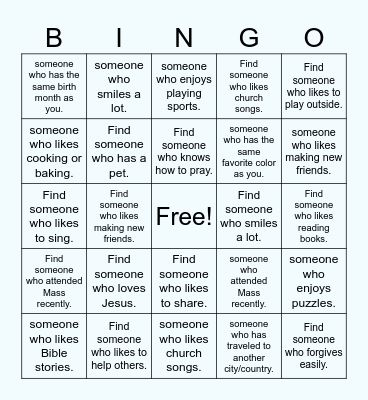 FRIEND BINGO CARD Bingo Card