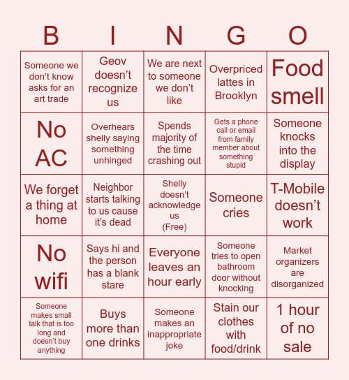 H E L P Bingo Card