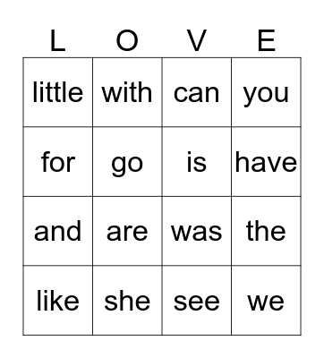 Happy Valentine's Day!! Bingo Card