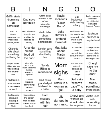 Quirky Pete Bingo Card