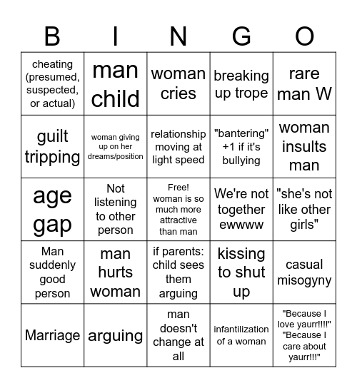 Straggot Bingo Card