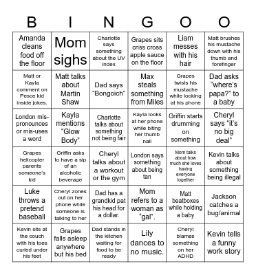 Quirky Pete Bingo Card