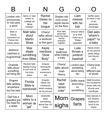 Quirky Pete Bingo Card
