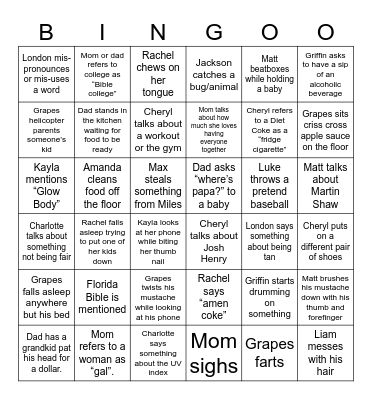 Quirky Pete Bingo Card
