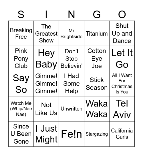 OC Singo 2026 Bingo Card