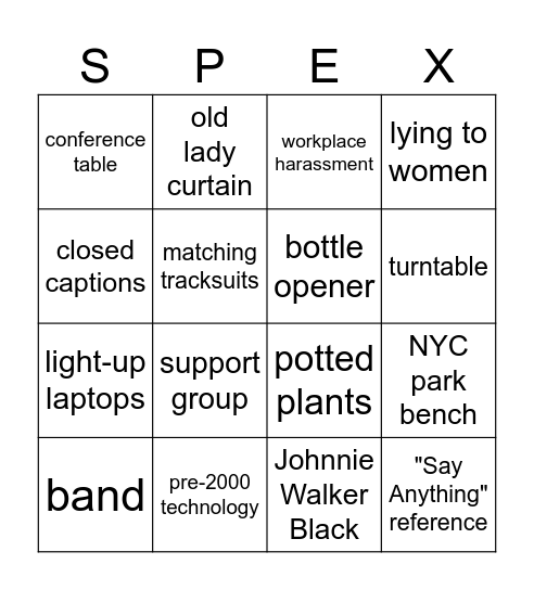 Elephant Shoes Bingo Card
