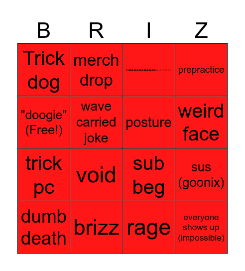 TCD BINGO Card