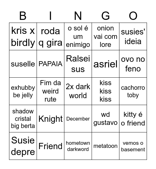 DELTARUNE Bingo Card