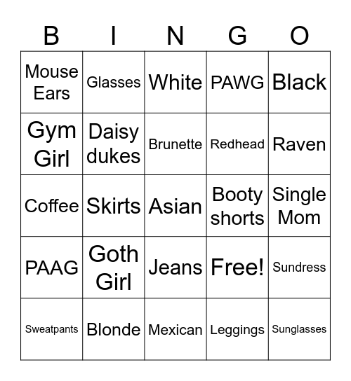 Disney Booty I Spy Bingo Card