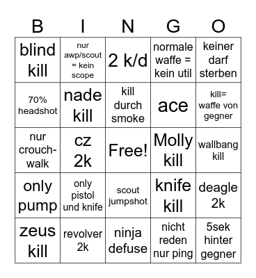 CS2 Bingo Card