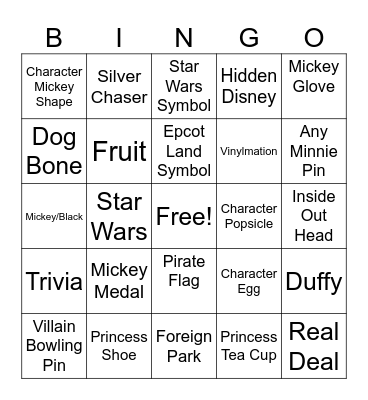 Bingo Competition Bingo Card