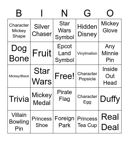 Bingo Competition Bingo Card