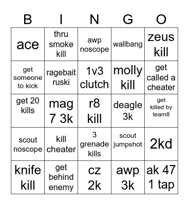 cs2 Bingo Card