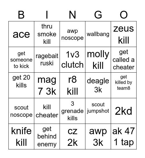 cs2 Bingo Card