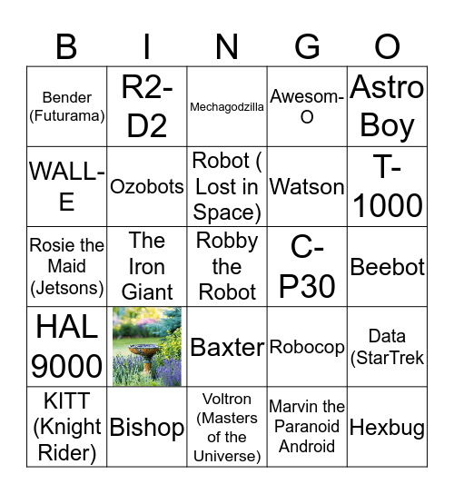 Robot Bingo Card