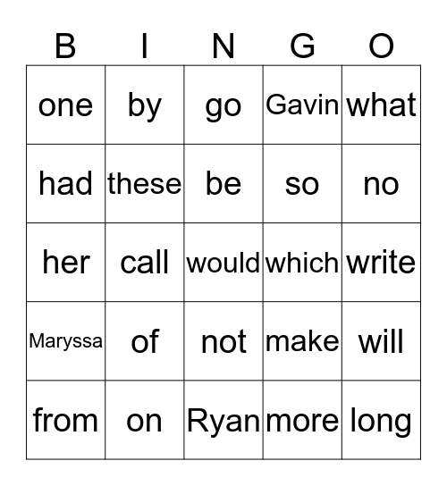 Happy Valentine's Day, Gavin, Maryssa, & Ryan!!! Bingo Card