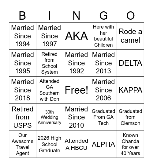 Brock Experiences- Aruba 2026 Bingo Card