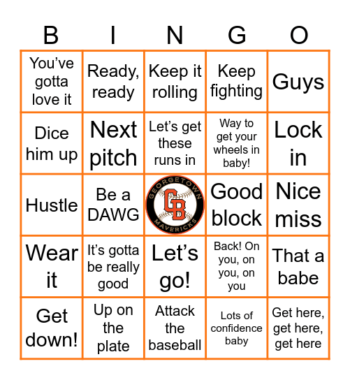 GBC Mavericks 12u Bingo Card