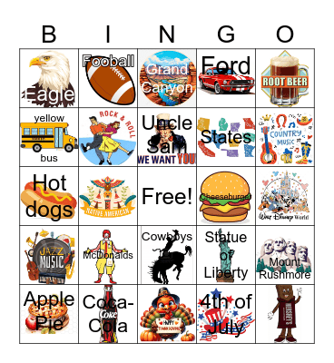 Only in America Bingo Card