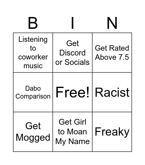 Umingle Bingo Card