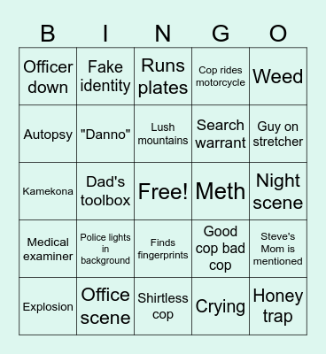 Hawaii 5-0 Bingo Card