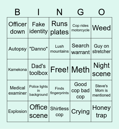 Hawaii 5-0 Bingo Card