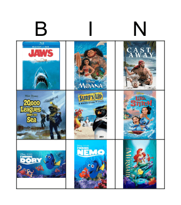 Ocean Movies Bingo Card